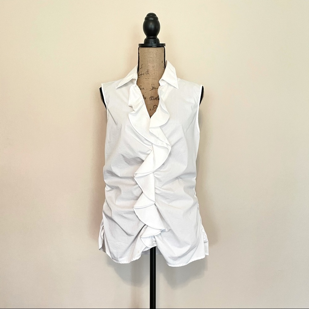 New York & Company Sleeveless Frill Detail Top